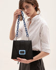Leather Bag with Chain Strap