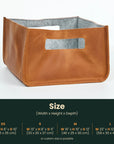 Leather Basket Size Banner