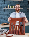 Leather BBQ Roll Bag