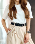 Leather Belt with Chain
