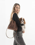 Leather Bucket Shoulder Bag