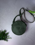 Leather Circle Crossbody Bag
