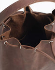 Leather Crossbody Drawstring Bag