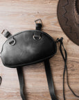 Leather Saddle Pouch Black