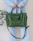 Leather Tote With Trolley Sleeve