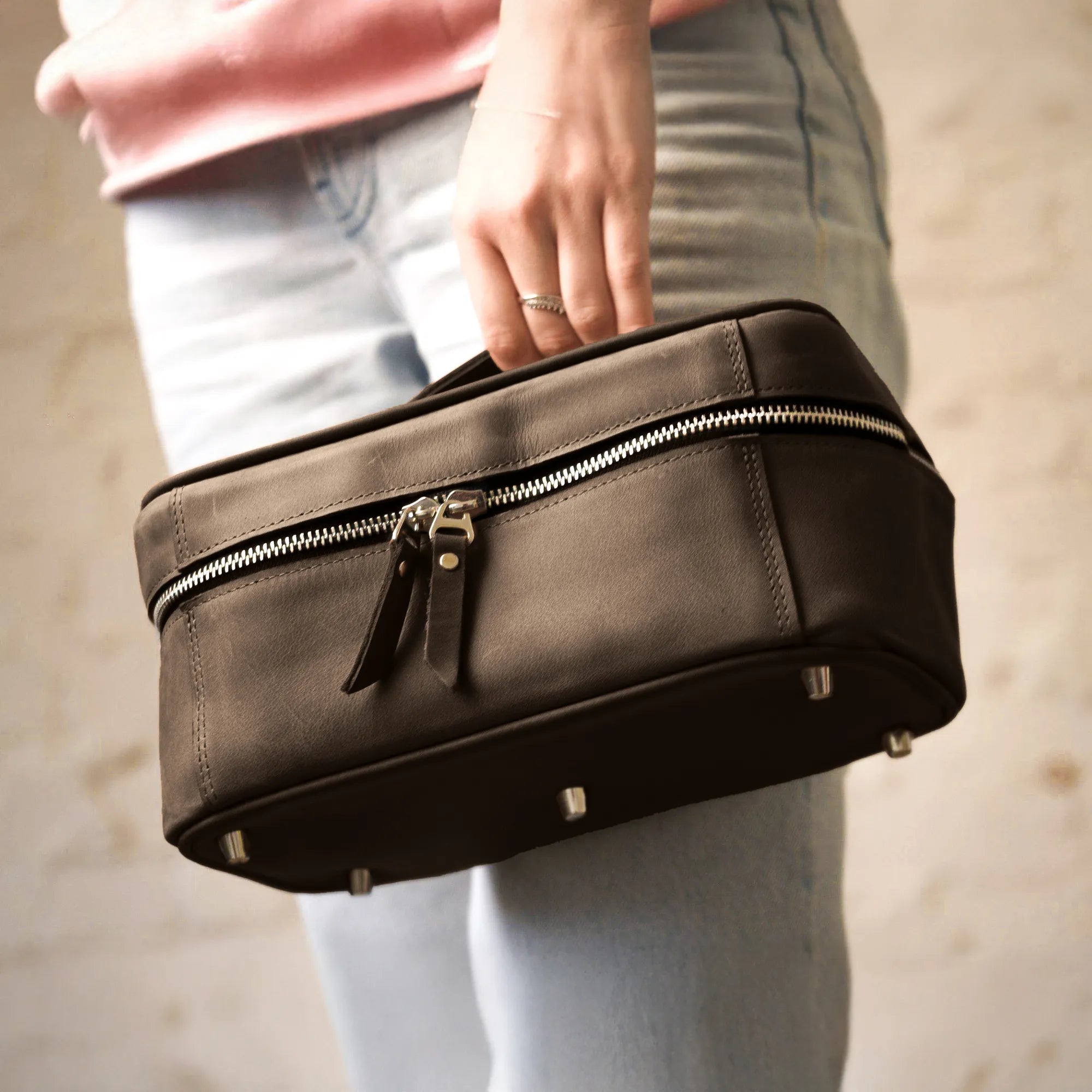 Leather Travel Toiletry Bag