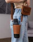 Leather Water Bottle Bag