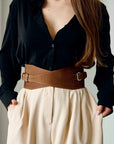 Leather Wide Waist Belt