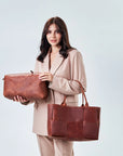 Leather Woven Tote
