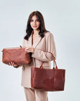 Leather Woven Tote