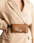 Light Cognac Leather Belt Bags