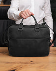 Mens Black Leather Messenger Bag