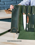 Knife Roll Bag — Premium Personalized Handmade Leather Roll Bag | Pikore