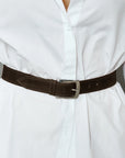 Skinny Brown Leather Belt