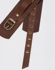 Wide Brown Leather Belt