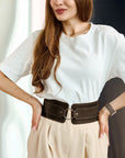 Wide Leather Corset Belt