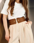 Wide Leather Waist Belt