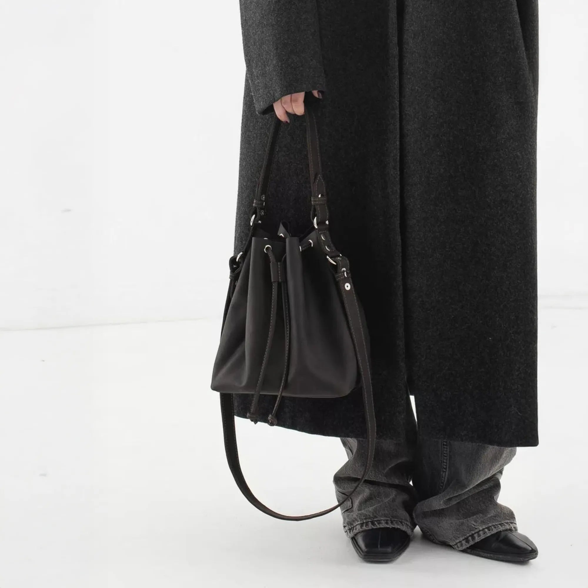 Womens Leather Bucket Purse