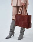 Woven Leather Handbag