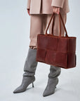Woven Leather Handbag