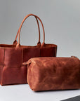 Woven Leather Shoulder Bag