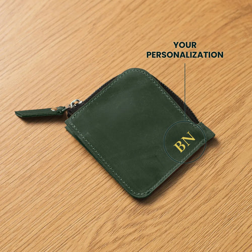 Zippered Wallet Basic — Premium Personalized Handmade Leather Wallet | Pikore