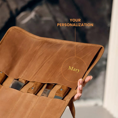Chefs Knife Roll — Premium Personalized Handmade Leather Roll Bag | Pikore