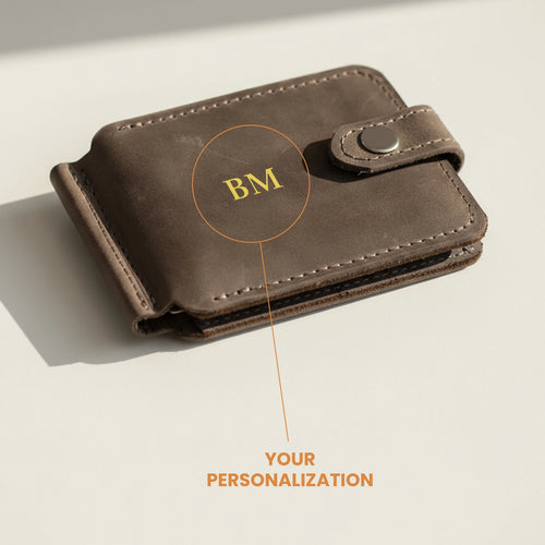 Leather Wallet with Money Clip — Premium Personalized Handmade Leather Wallet | Pikore