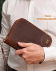 Passport Wallet with Zipper — Premium Personalized Handmade Leather Passport Holder | Pikore