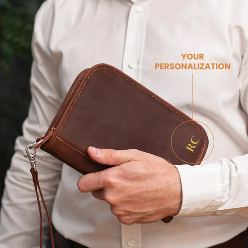 Passport Wallet with Zipper — Premium Personalized Handmade Leather Passport Holder | Pikore