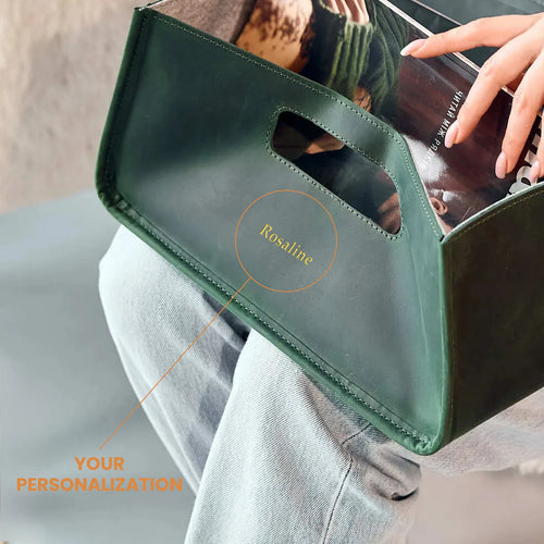 Storage Basket — Premium Personalized Handmade Leather Storage Bin | Pikore