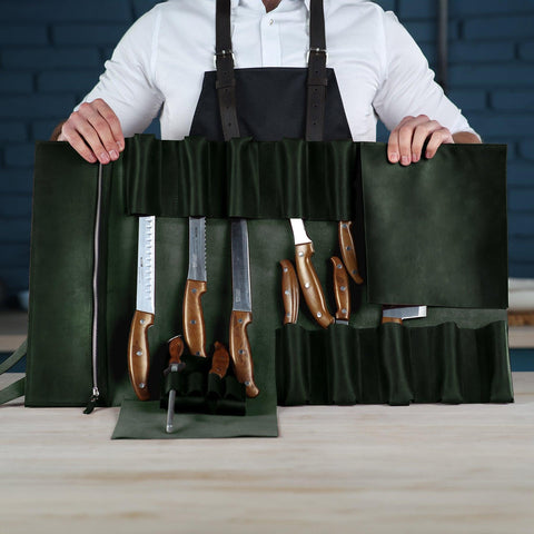 The Professional's Leather Knife Roll - Pikore