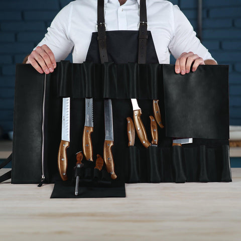 The Professional's Leather Knife Roll - Pikore