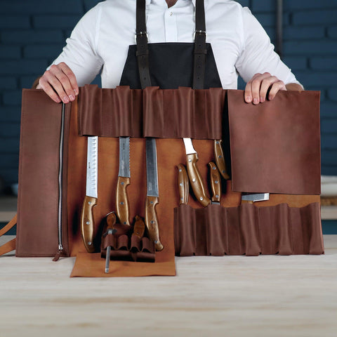 The Professional's Leather Knife Roll - Pikore