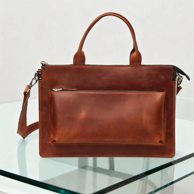 Leather Laptop Bag — Premium Personalized Handmade Leather Laptop Sleeve | Pikore