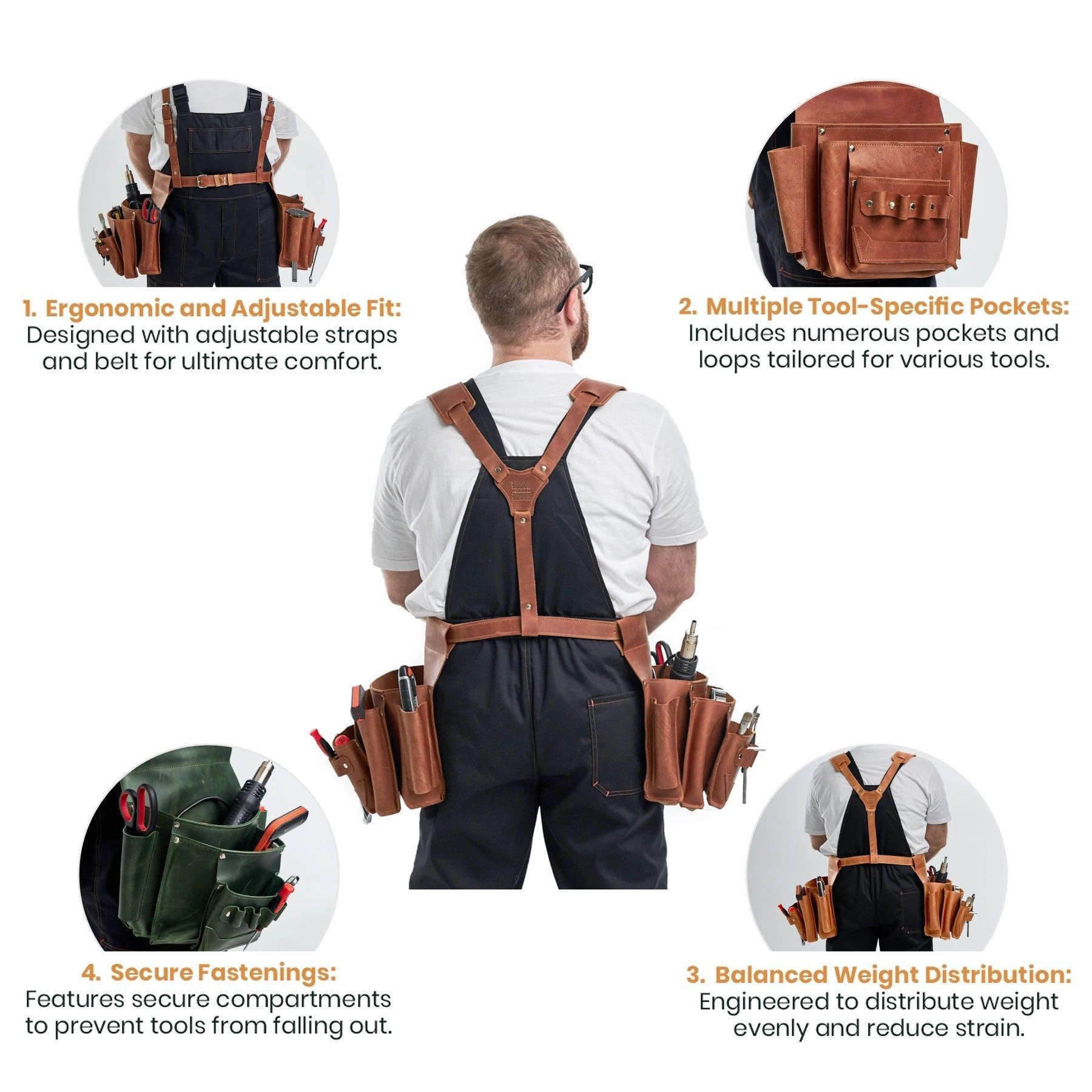 Leather Carpenter Tool Belt - Pikore