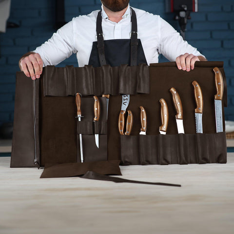 The Professional's Leather Knife Roll - Pikore