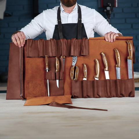 The Professional's Leather Knife Roll - Pikore