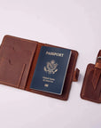 Leather Passport Wallet & Luggage tag