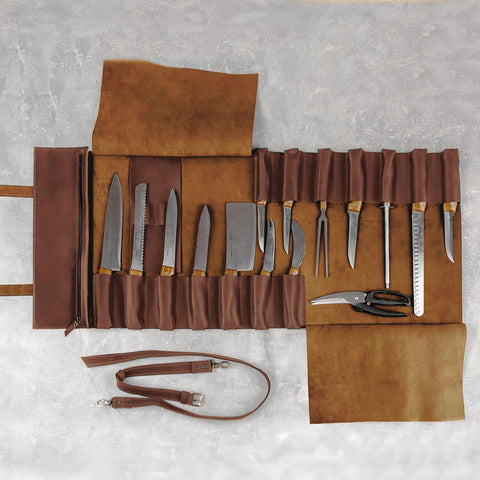 The Professional's Leather Knife Roll - Pikore