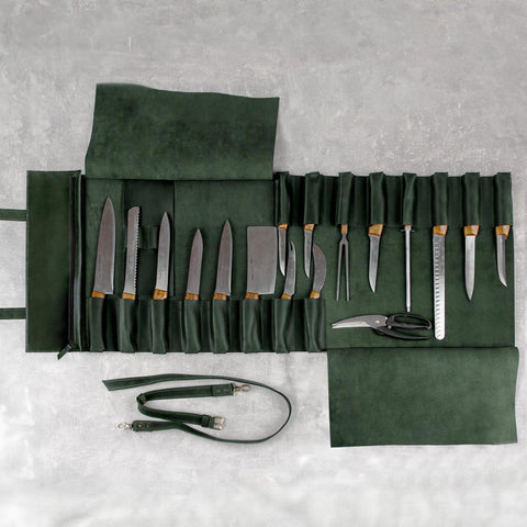 The Professional's Leather Knife Roll - Pikore