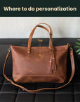 Laptop Tote Bag Lisbon — Premium Personalized Handmade Leather Bag | Pikore