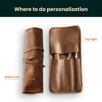 Chefs Knife Roll — Premium Personalized Handmade Leather Roll Bag | Pikore