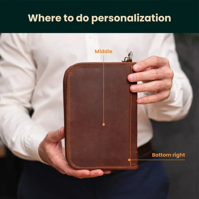 Passport Wallet with Zipper — Premium Personalized Handmade Leather Passport Holder | Pikore