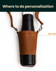 Water Bottle Crossbody Bag — Premium Personalized Handmade Leather Bottle Holder | Pikore