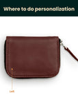Small Leather Wallet with Zipper — Premium Personalized Handmade Leather Wallet | Pikore