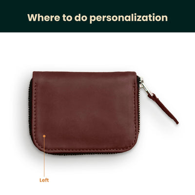 Small Leather Wallet with Zipper