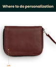 Small Leather Wallet with Zipper