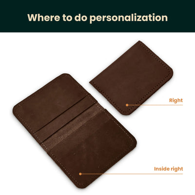 Card Holder Mono — Premium Personalized Handmade Leather Card holder | Pikore