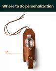 Saddle Bottle Holder Field — Premium Personalized Handmade Leather Drink Holder | Pikore